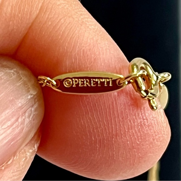 TIFFANY & CO / ELSA PERETTI 18K GOLD DIAMOND BY THE YARD PENDANT NECKLACE .24CT - Picture 10 of 12